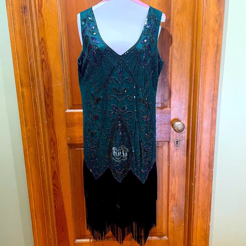 1920s Green Flapper Dress size XXL